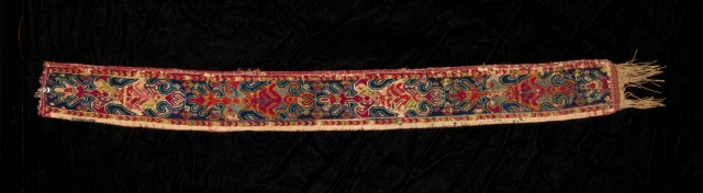 Lakai embroidered belt circa 19th century with Shahrisabs design.