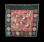 Late 19th century Lakai 30" square embroidery. Fine!
